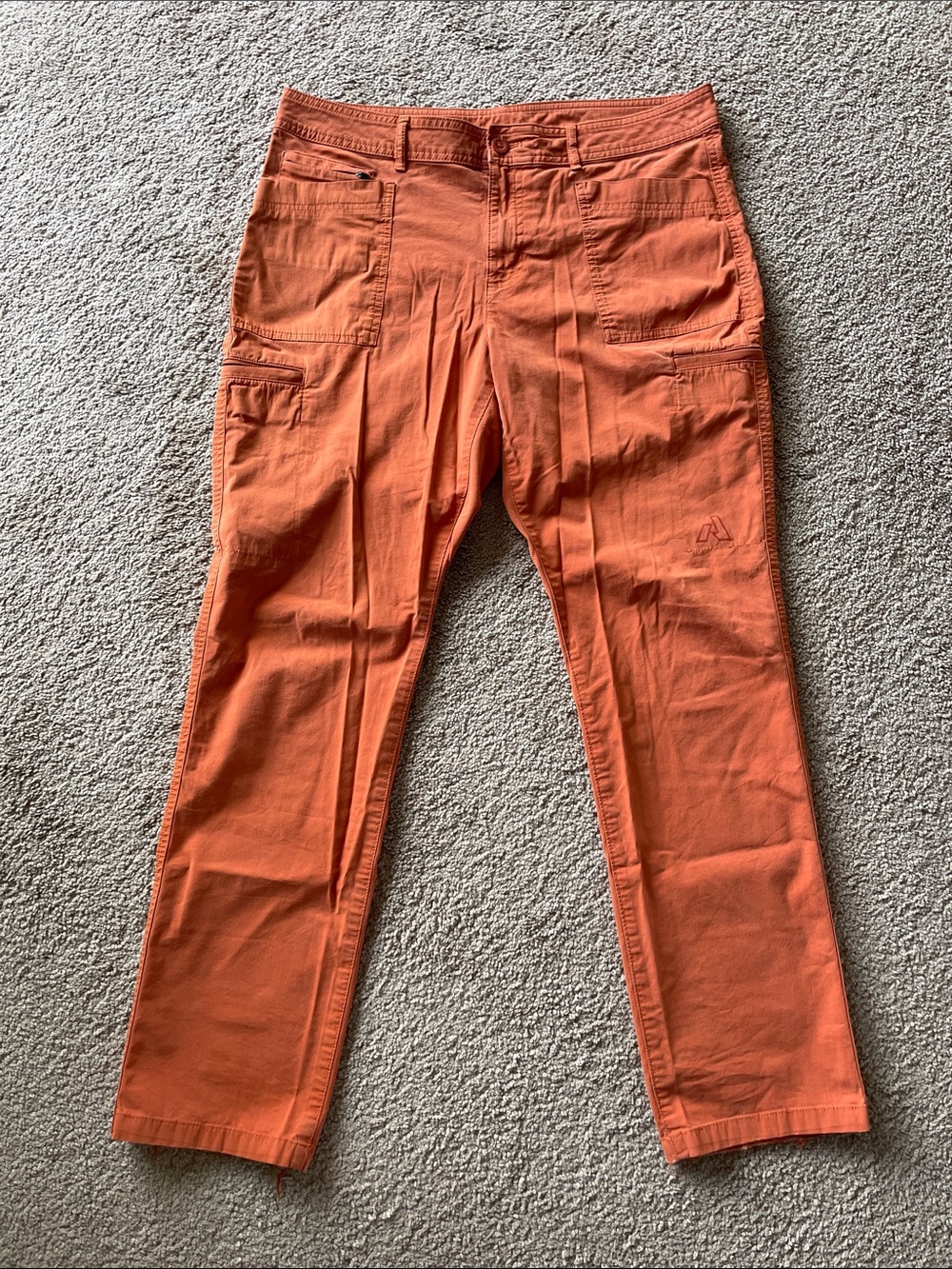 Eddie Bauer Cotton Nylon Cargo Hiking Pants 12 Straight Leg Orange Outdoor